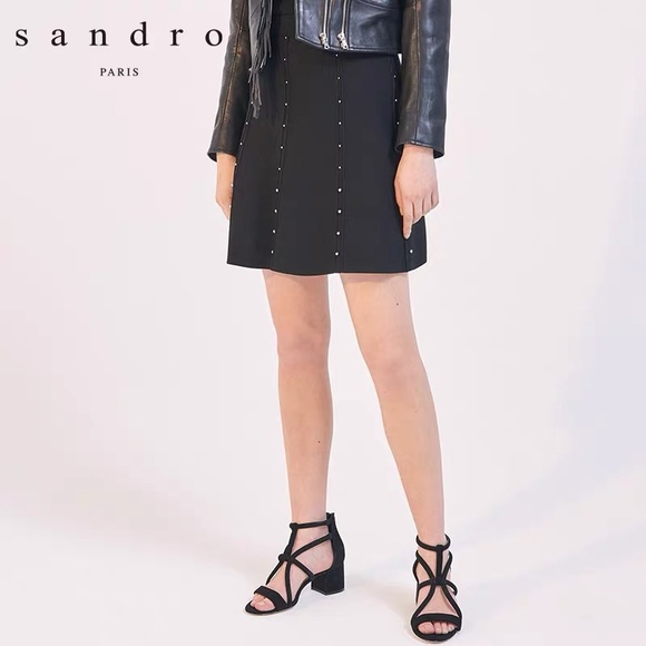 Sandro knit skirt black size 1 - Picture 1 of 11